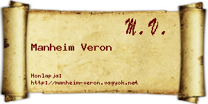 Manheim Veron névjegykártya